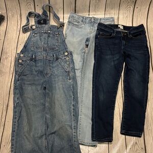 GAP girls Denim Overalls and crew cuts denim bundle